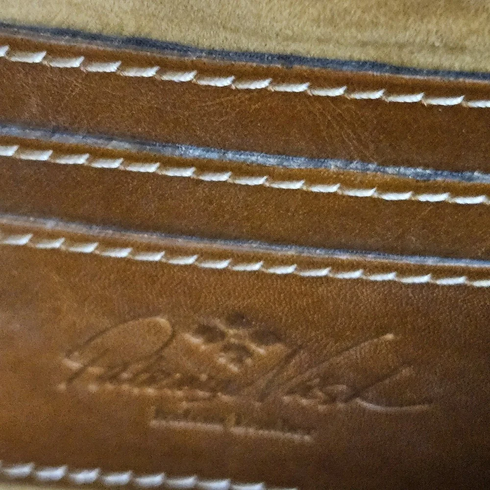 Patricia Nash Positano Saddle Bag Brown Leather Monogrammed‎ Handbag Purse
